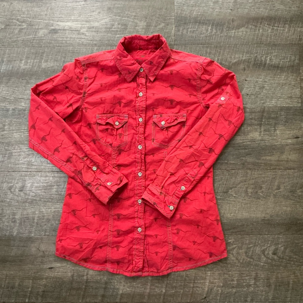 Barn Fly Trading Red Button Down Shirt